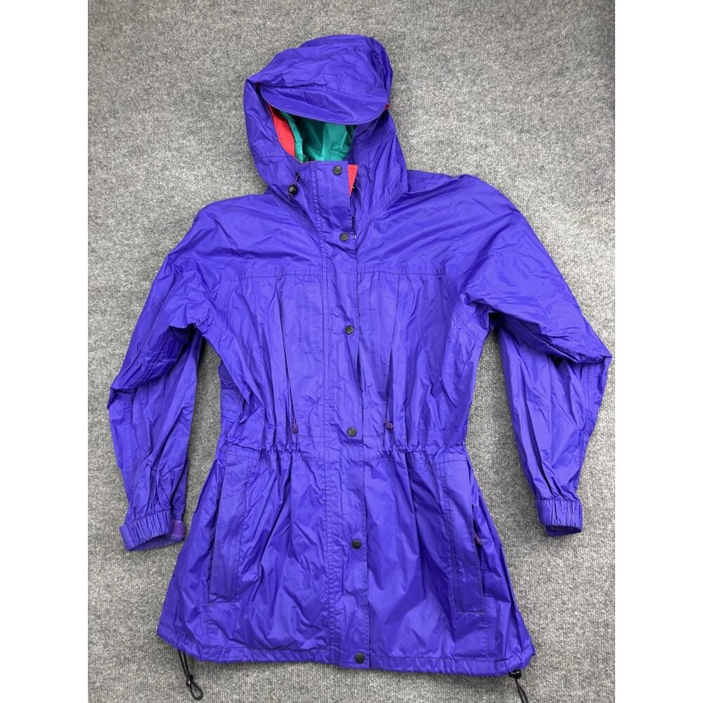 Vintage REI Jacket Womens 14 Purple Thaw Nylon Hooded Parka Made USA 90s